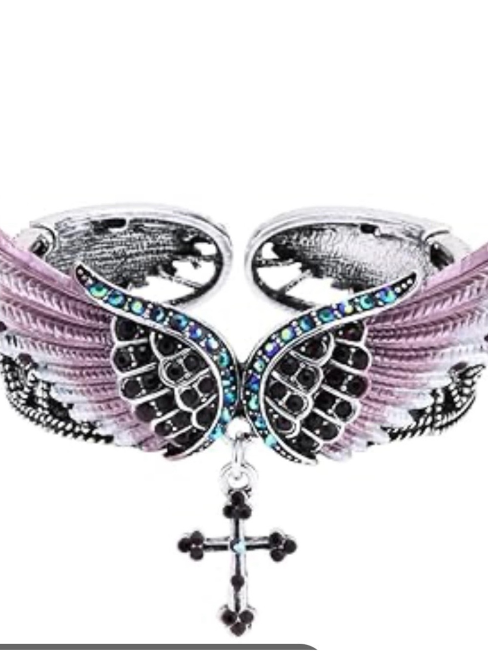 Szxc hinged embellished angel wings bracelet